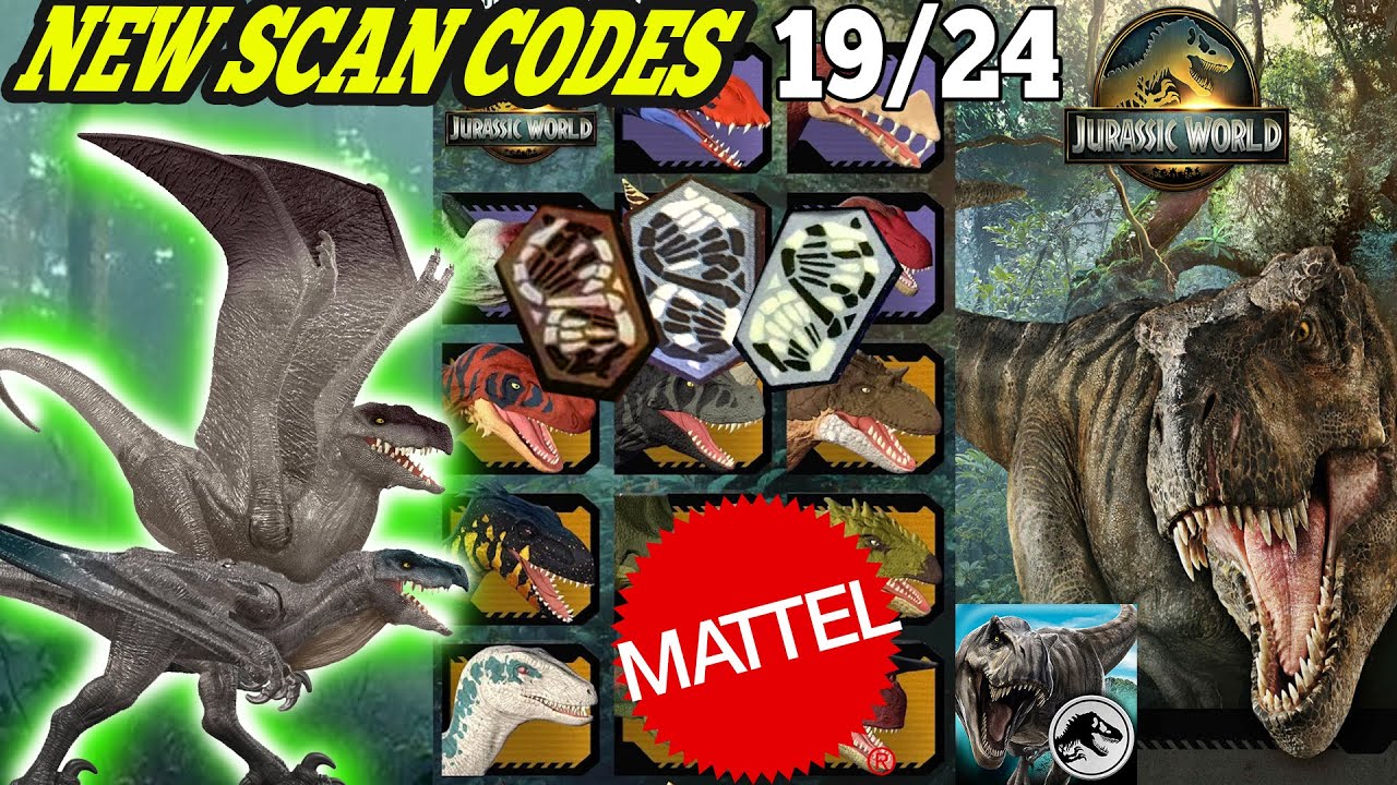Jurassic World SURVIVAL 2026 MATTEL Scan Codes All Dinosaurs UPDATE 19/24 Mutadon Destruction Pack