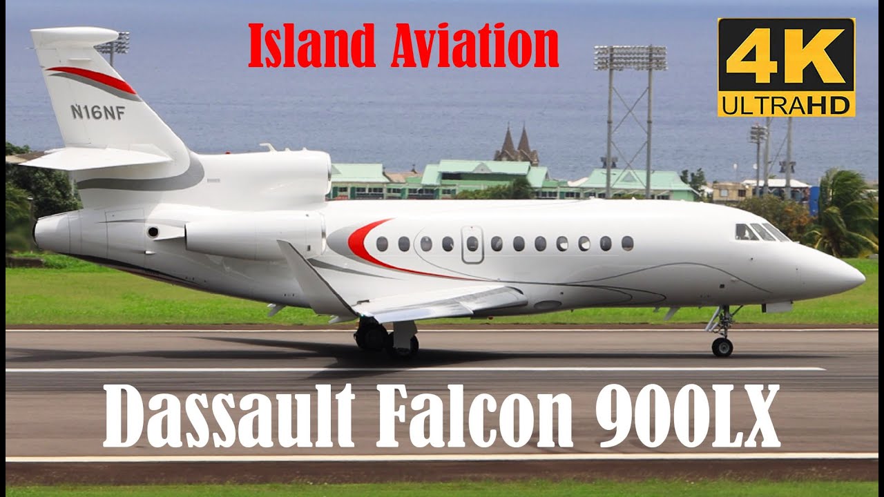 Lovely Dassault Falcon 900LX (N16NF) Departing St. Kitts | Eastern Caribbean