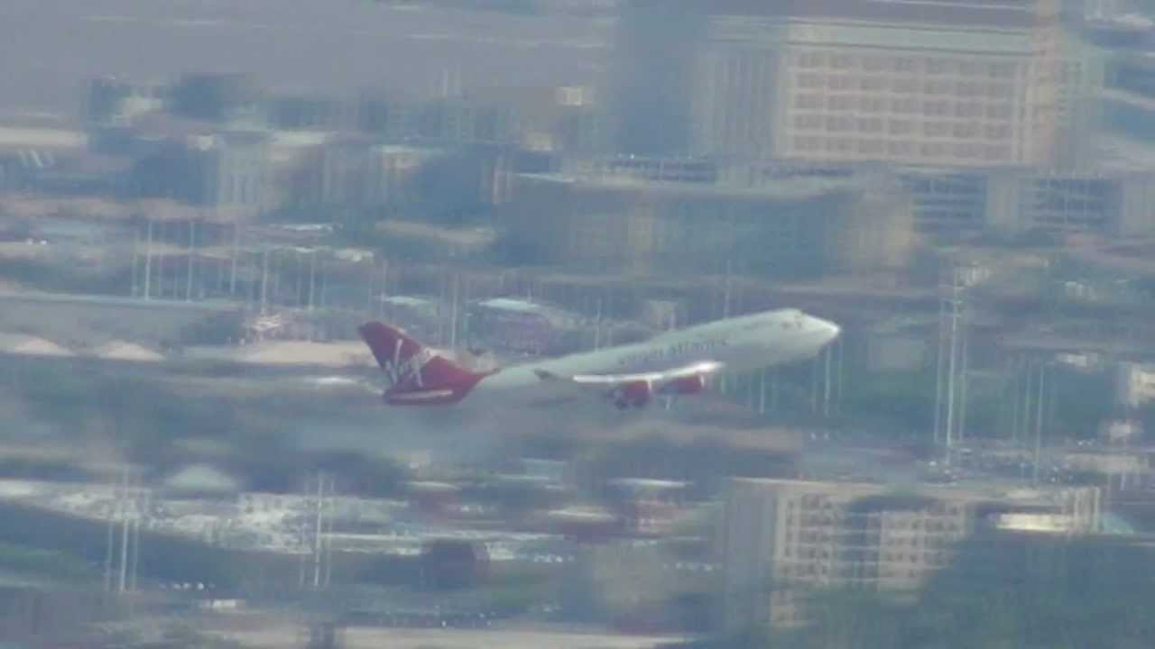 Virgin Atlantic  Boeing 747 Departing Las Vegas Taken from the Stratosphere tower