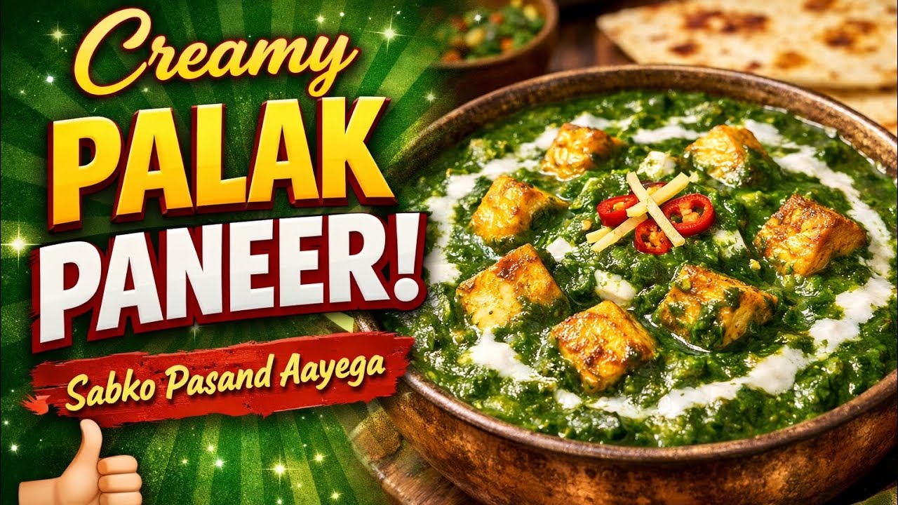 क्रीमी पालक पनीर 😍 बनाते ही 5 मिनट में खत्म हो जाएगा!🤤 बच्चे रोज मांगेंगे! #palakpaneer  #indianfood