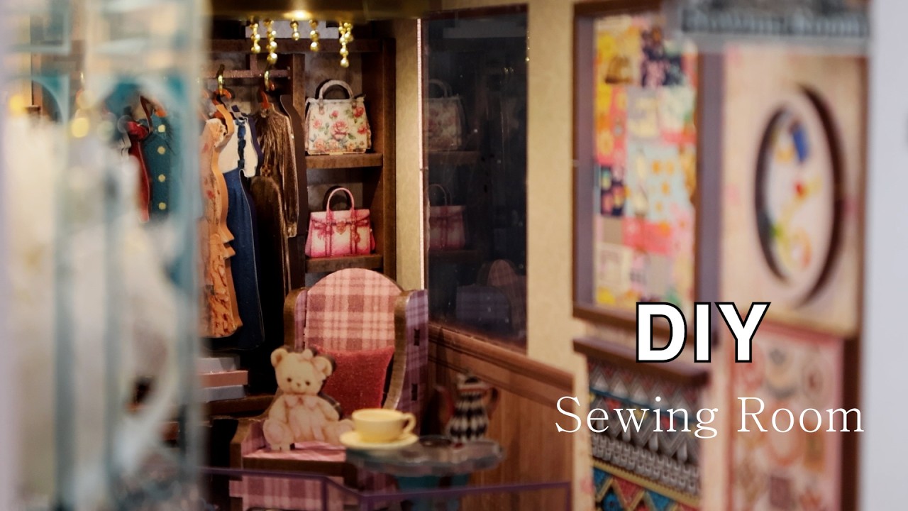 Sewing Room l 소잉 룸 l FIFIJOY l DIY Miniature Dollhouse Kit l 미니어처 miniature 쉽게 만들기 l Booknook