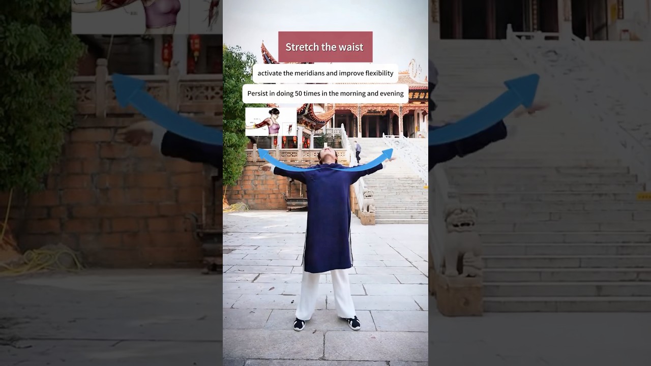 Stretch the waist,activate the meridians.#taichi #exercise #practice #meridian #healthy #strength