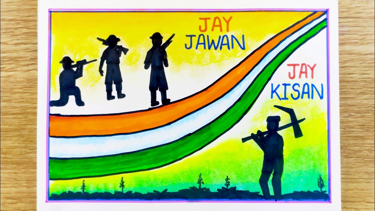 Independence day drawing | Jay Jawan Jay Kisan drawing | My Country my pride drawing| Easy drawing 