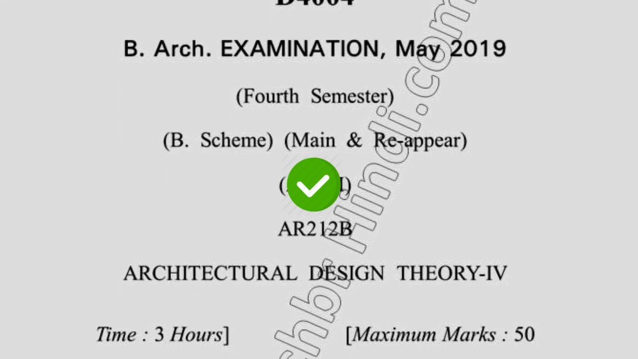 2019 Dcurst BARCH 4th Sem  Architectural Design Theory Question Paper