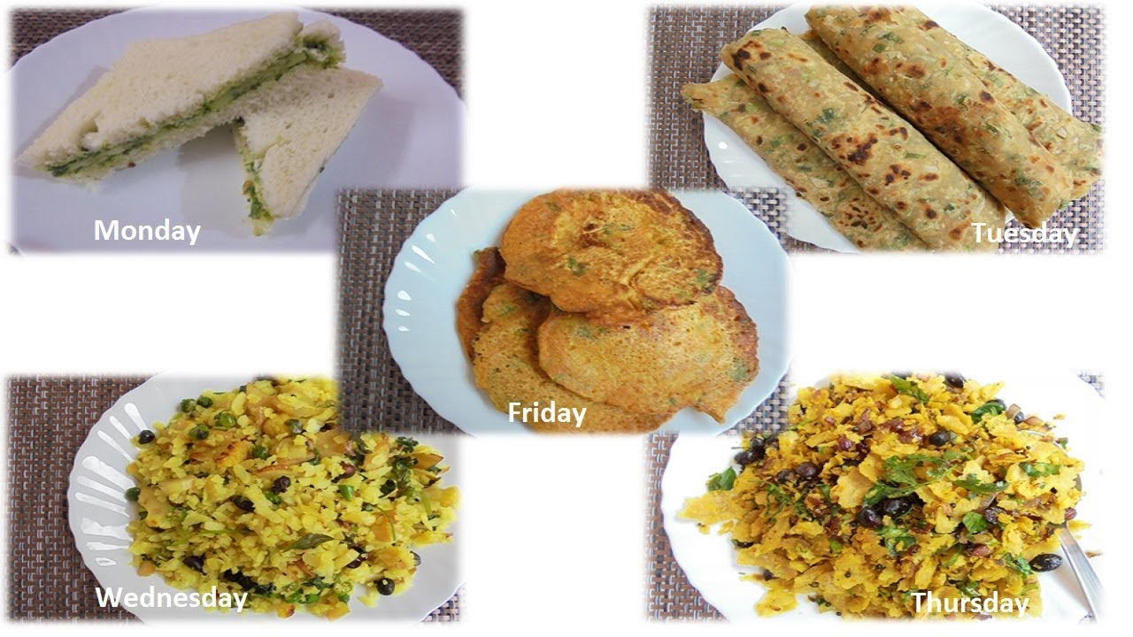 Monday To Friday Easy Breakfast Recipes - Ashwati's Kitchen