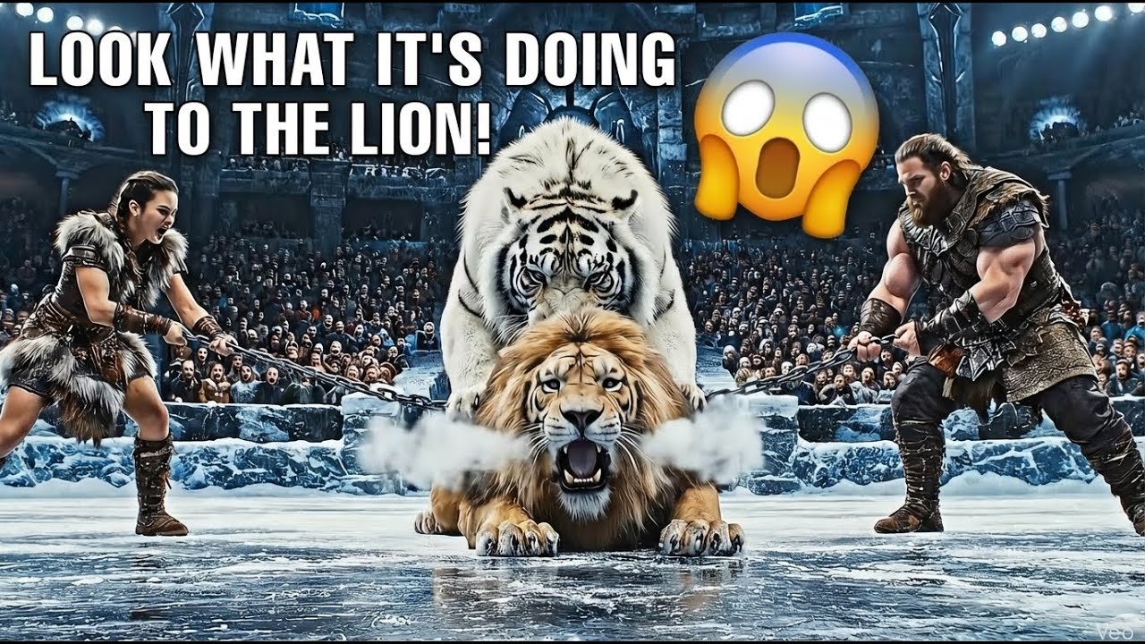 🦁⚔️ White Tiger vs Lion King in the Frozen Arena | Wild Animal Fight for Survival