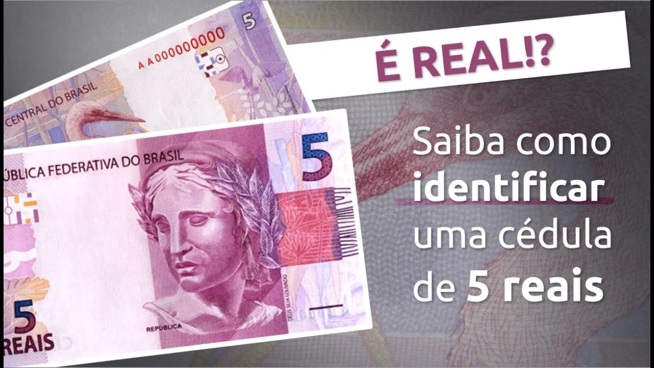 Itens de segurança da cédula do Real - R$ 5