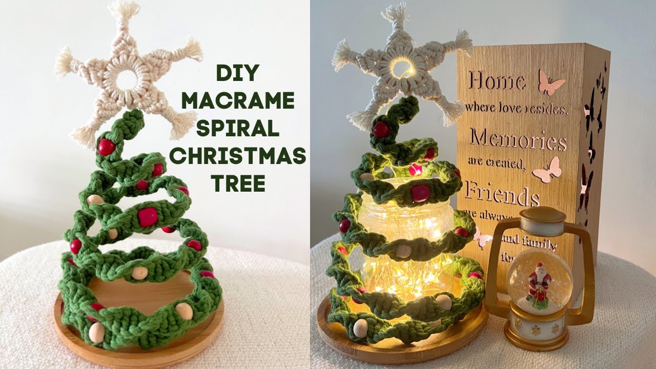 DIY Macrame Spiral Christmas Tree | Macrame Christmas Decor Ideas | Macrame Tutorial