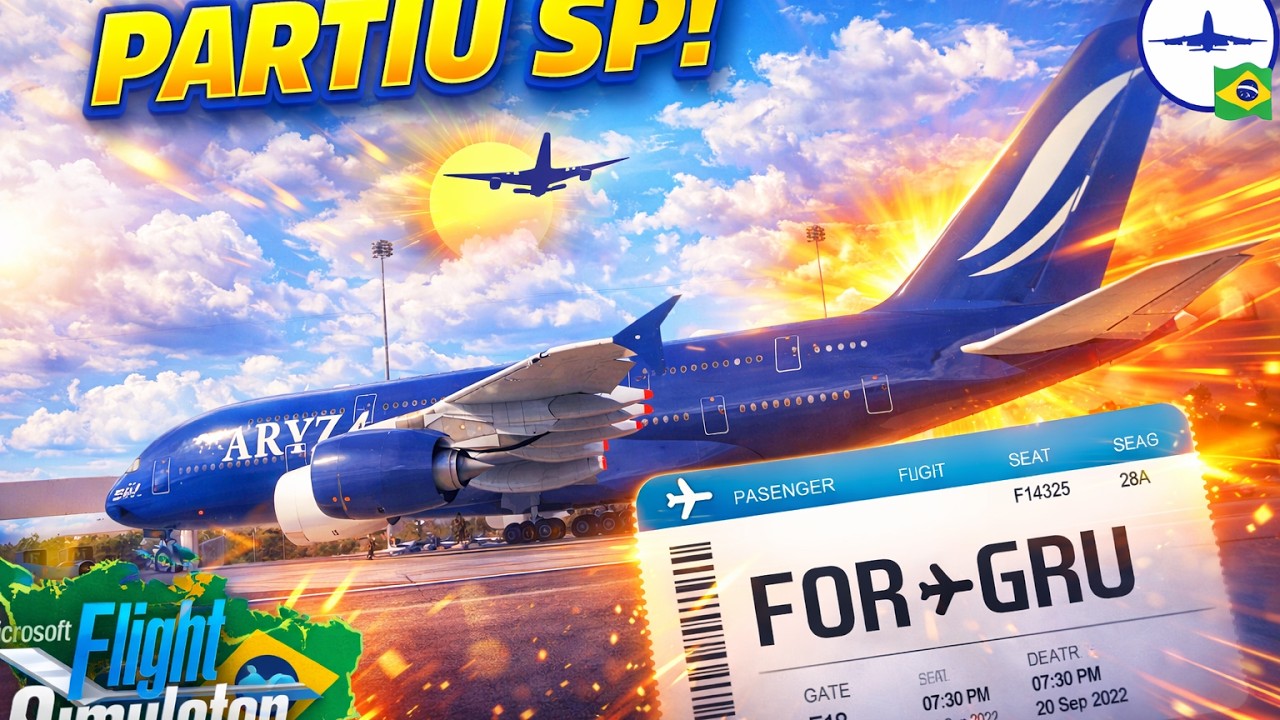 Flight Simulator 2020: A380 FBW | Fortaleza ✈ Guarulhos | GTX™ 1660s | Aryza Virtual
