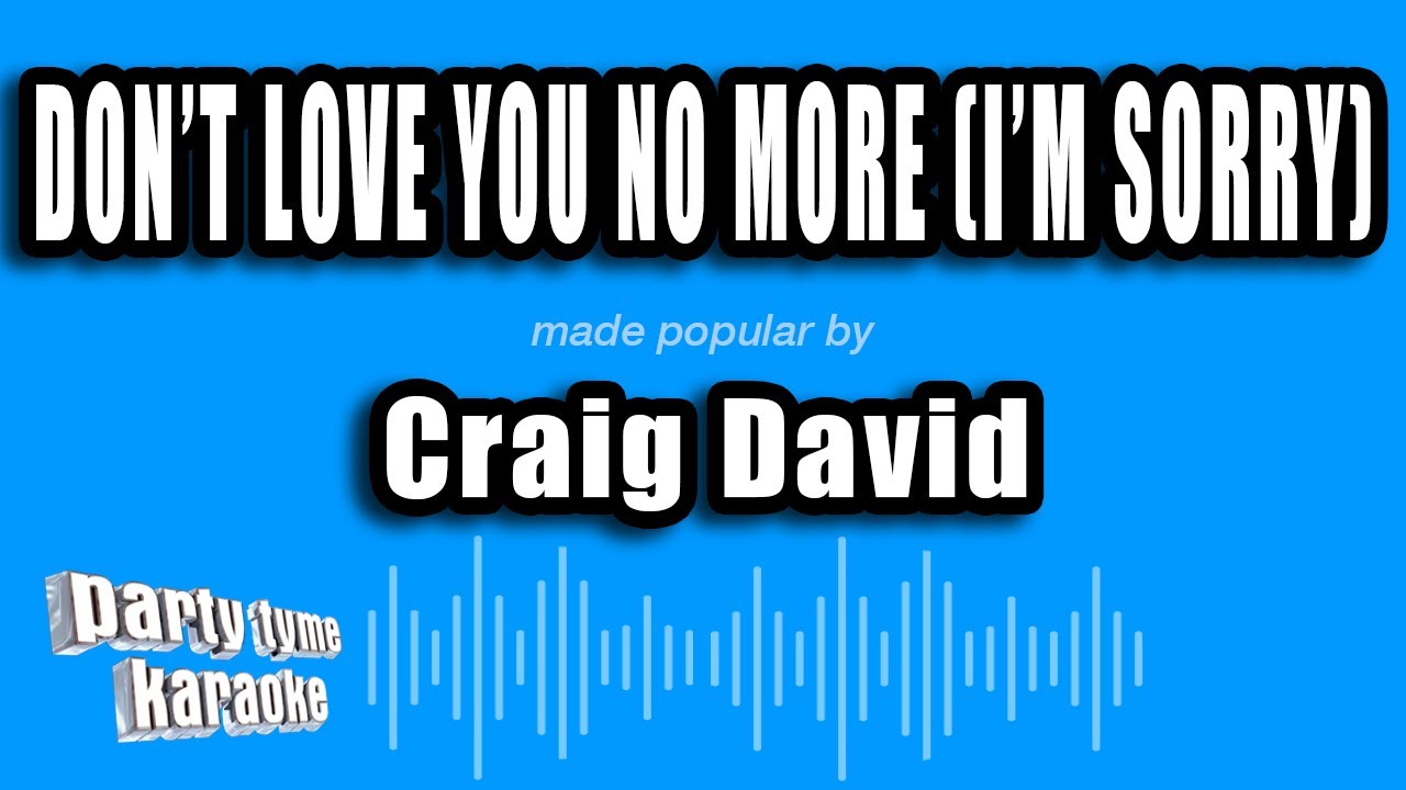 Craig David - Don't Love You No More (I'm Sorry) (Karaoke Version)