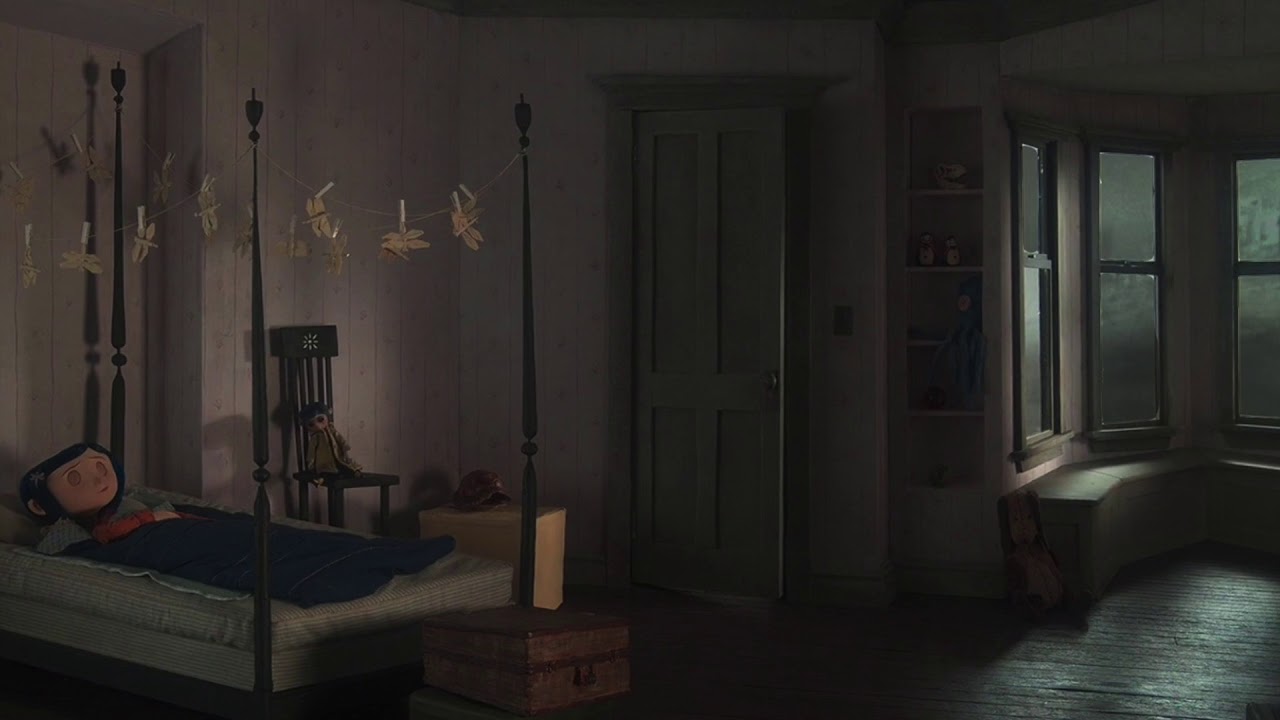 ASMR - Coraline's Bedroom (Rainy night in the Pink Palace) - Soundscape