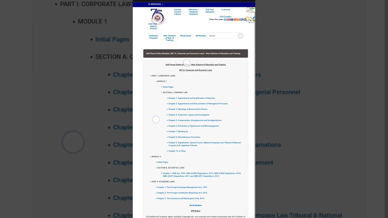 how to download Self paced online module for CA final