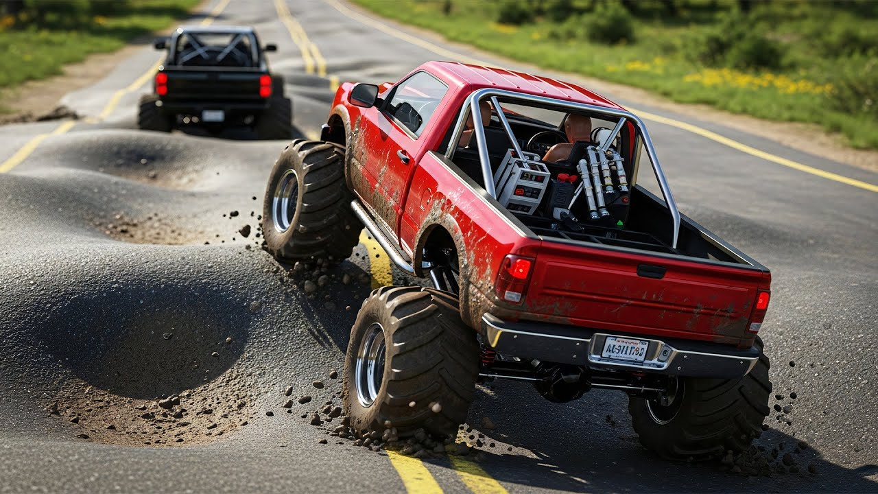 Realistic Satisfying Cars Suspension Test Beamng Drive 2025 #1