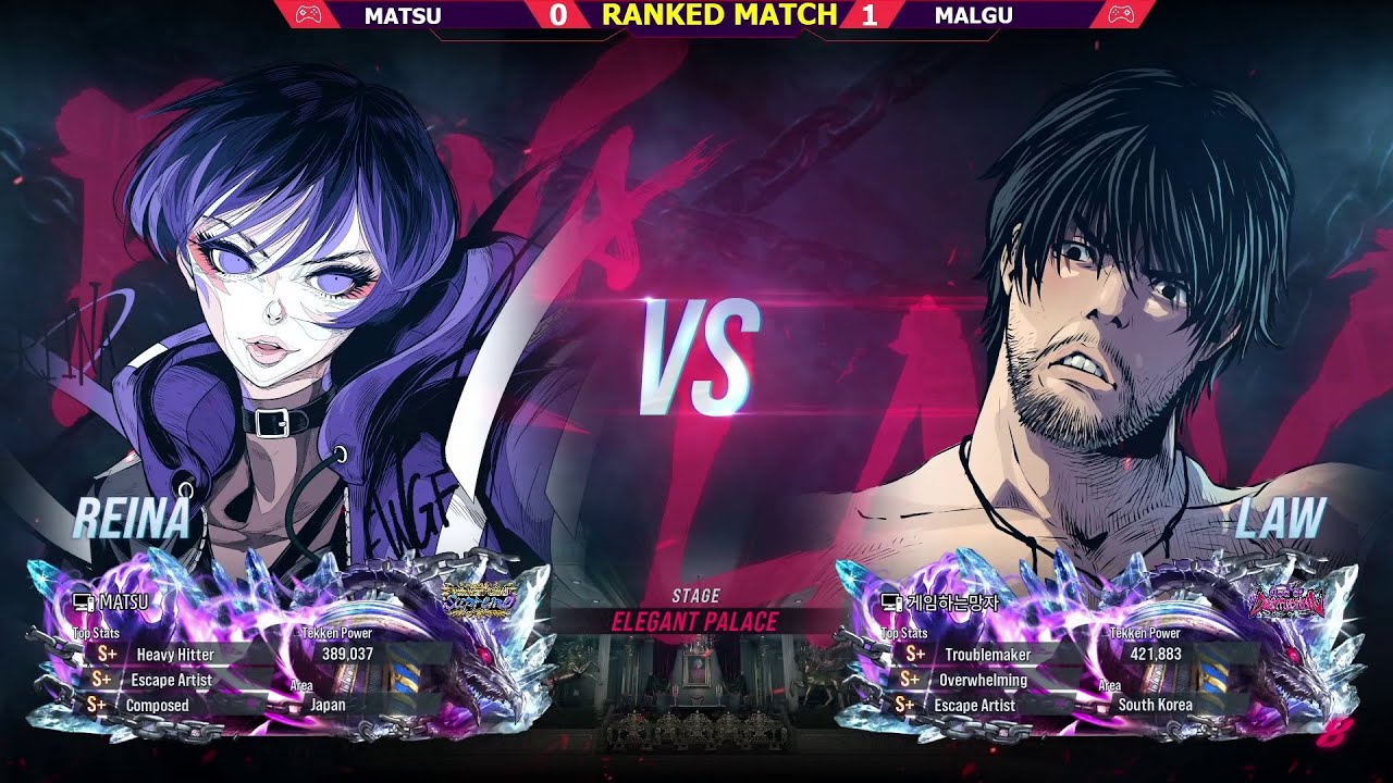 Tekken 8 Matsu (Reina) VS Malgu (Law) Ranked Match