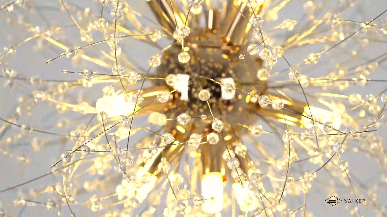 Crystal Dandelion Chandelier Gold