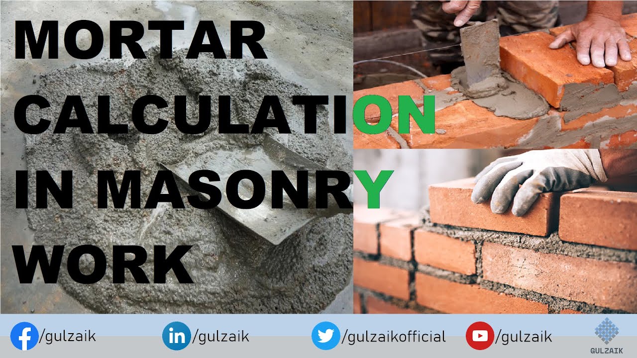 Calculation of Mortar (Cement and Sand in Mortar) in Brick Work - Urdu/Hindi