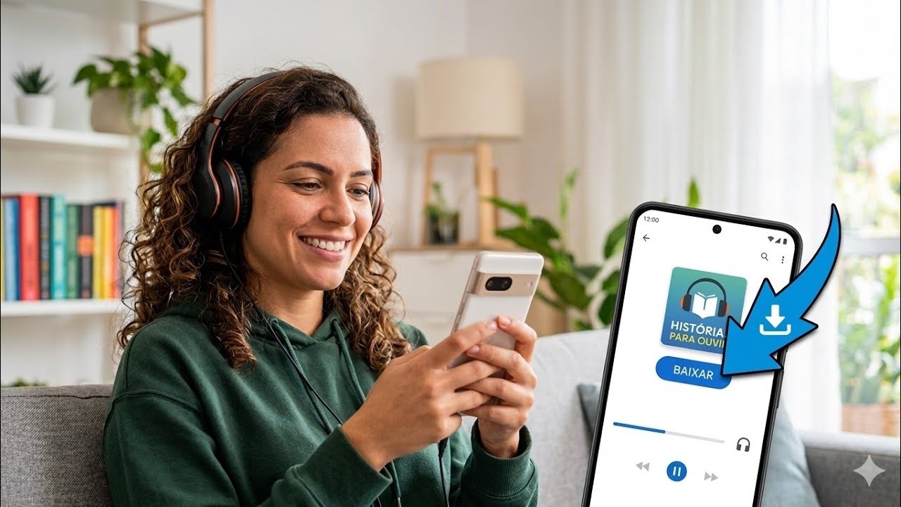 Baixando audiolivros no app Play livros do Google com acessibilidade￼