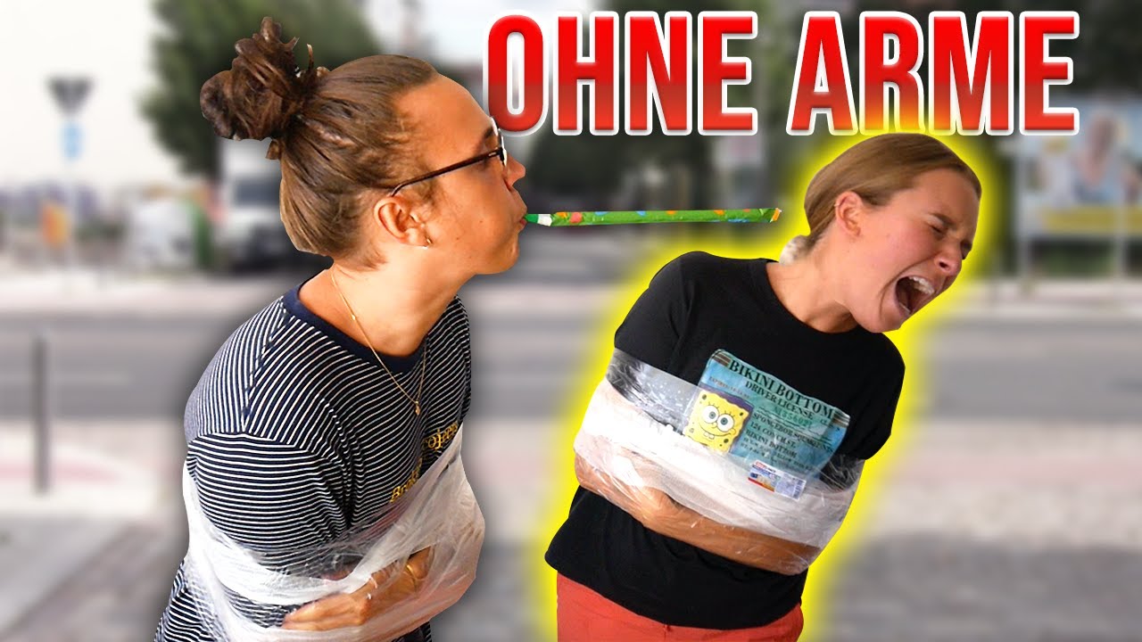 Wer es länger OHNE ARME aushält, bekommt 100€! 💵😂 |CARAMELLA