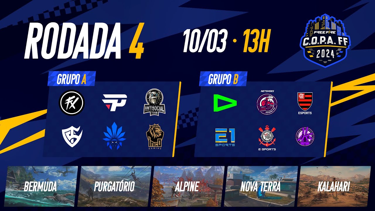 C.O.P.A FF 2024 AO VIVO - Rodada 4 | FREE FIRE ESPORTS BRASIL