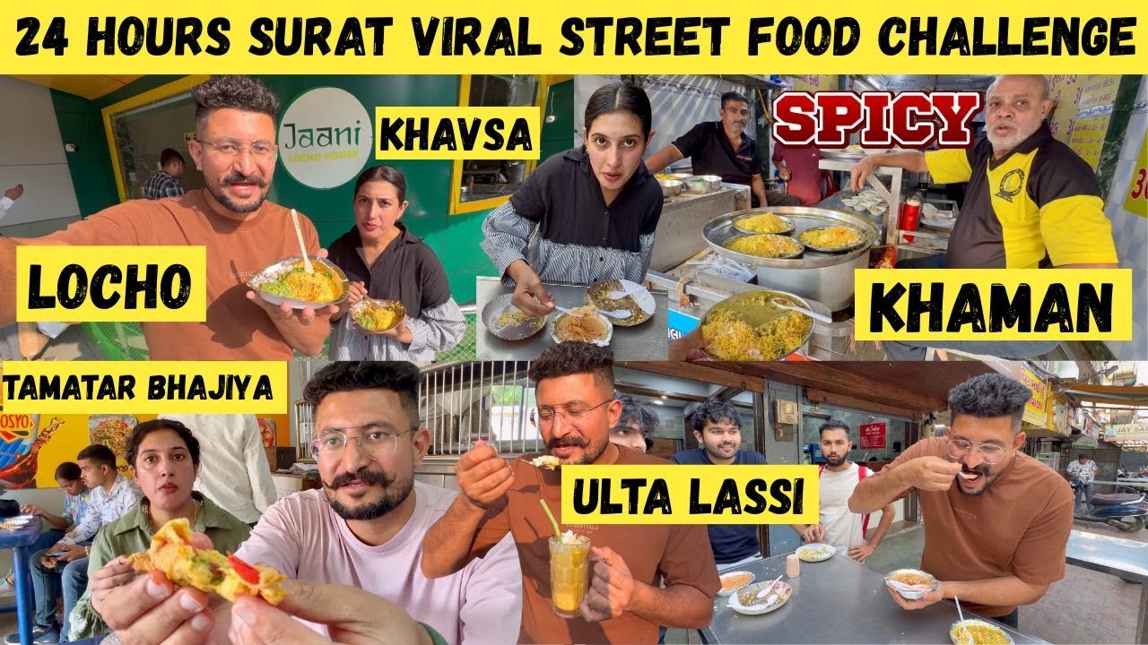 Trying SURAT Famous Street Food 🔥 Honest Review of Locho, Ulta Lassi, Khavsa, Coco, Tamatar Bhajiya
