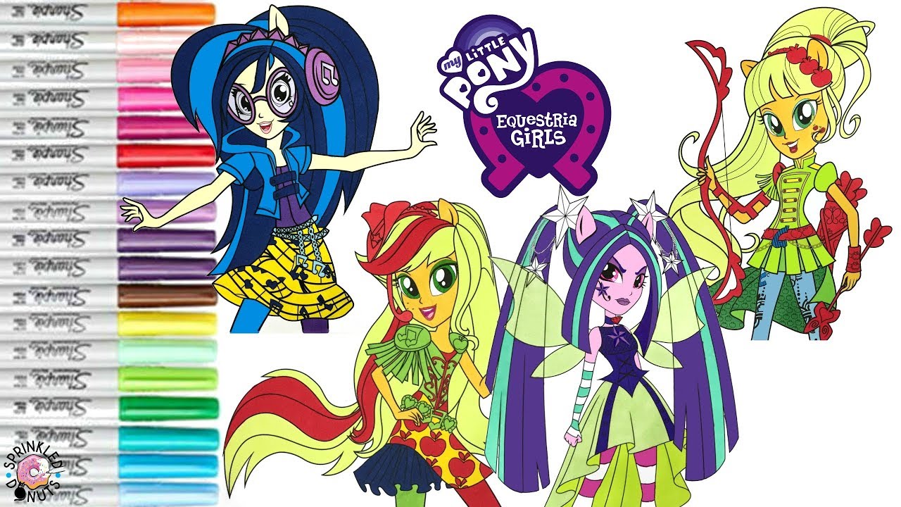 My Little Pony Equestria Girls Coloring Book Compilation Aria Blaze Applejack | SPRiNKLED DONUTS