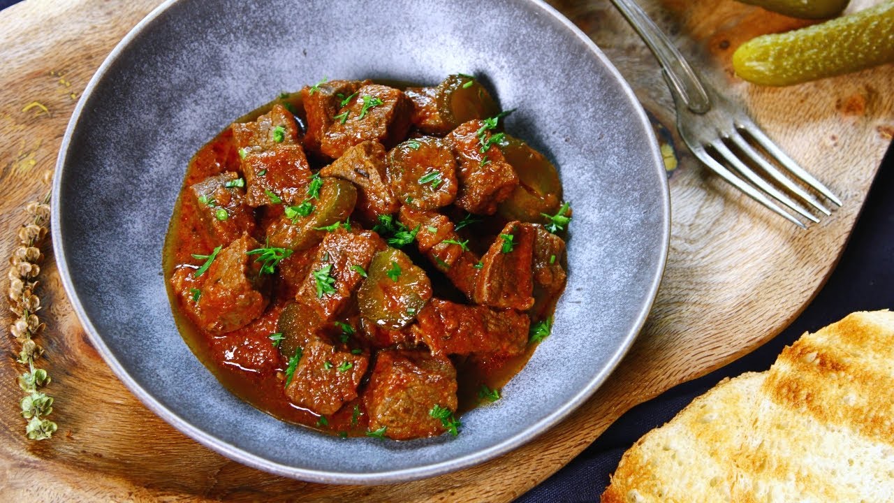 🥩🍷Болгарский кебаб из говядины в соусе из красного вина - Винен кебап🇧🇬