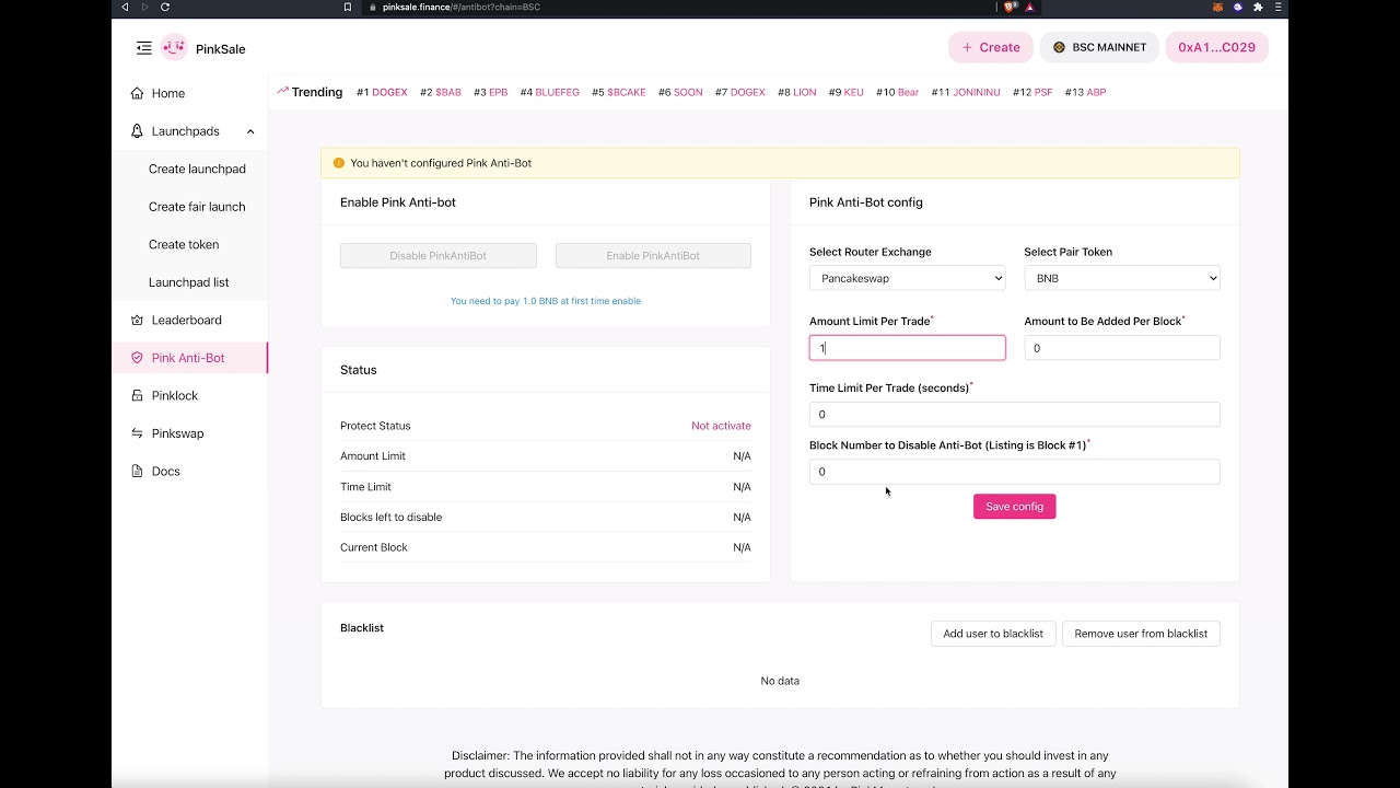 How to Create a Token with Pink Anti-Bot Function