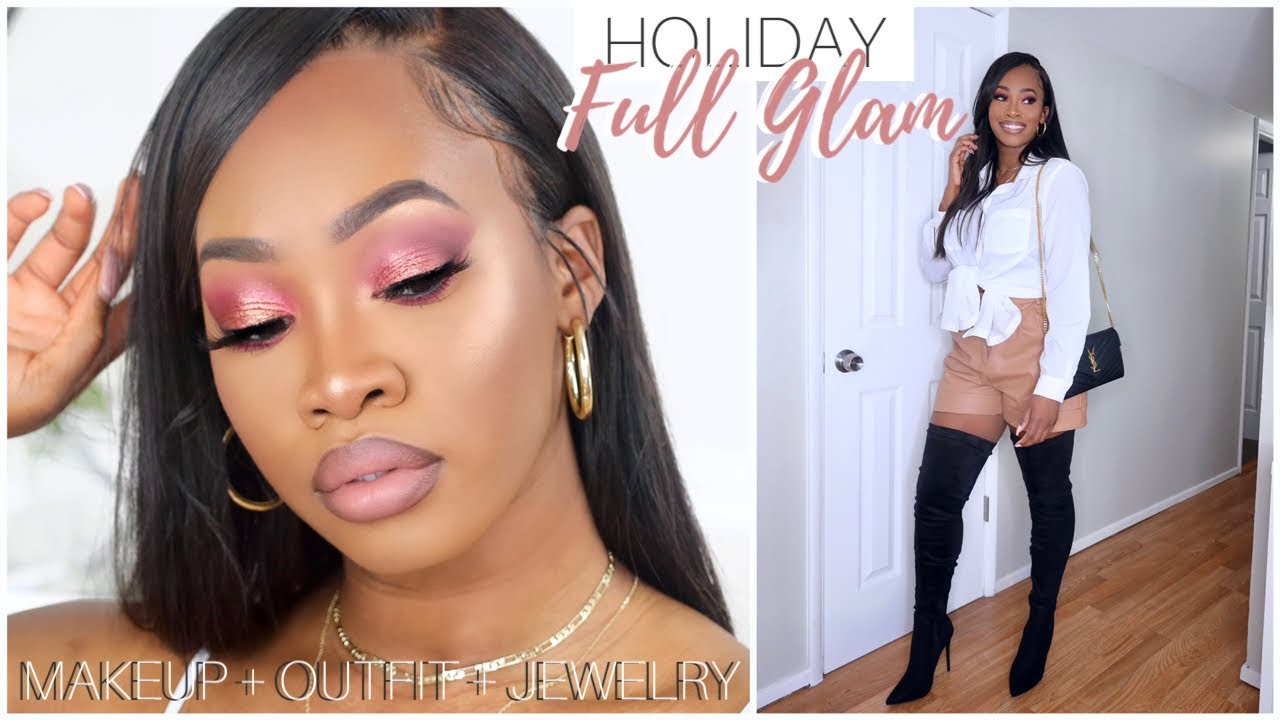 Holiday FULL GLAM Makeup Tutorial + Outfit + Jewelry | Maya Galore