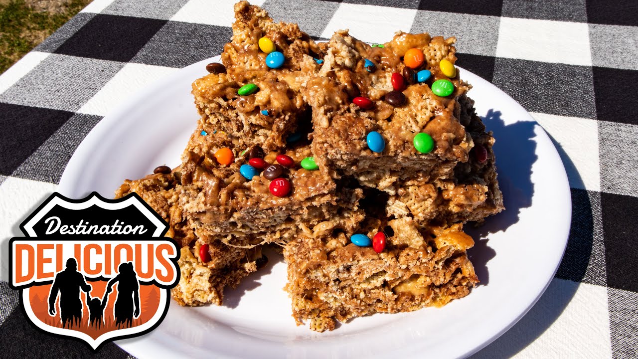 Chocolate Chex Peanut Butter Bars | Blackstone Griddle