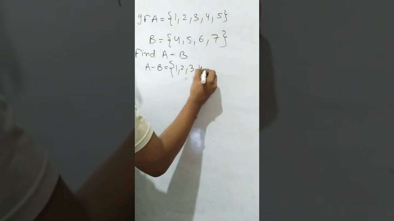 How to solve difference of two sets A - B  | Difference of A and B in set theory| #mathshorts #set