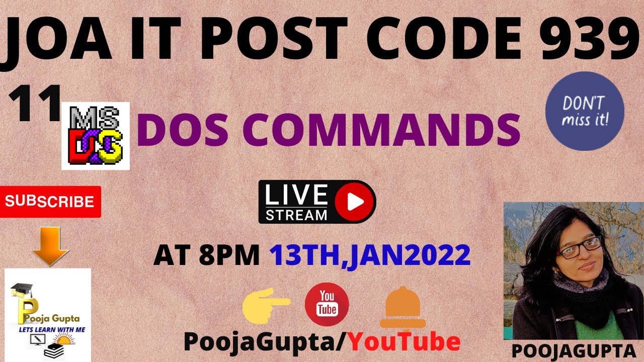 DOS COMMANDS  / HPJOA(IT)  / JOA(IT) CRASH COURSE  -939 /  HPJOA(IT) / BY POOJA