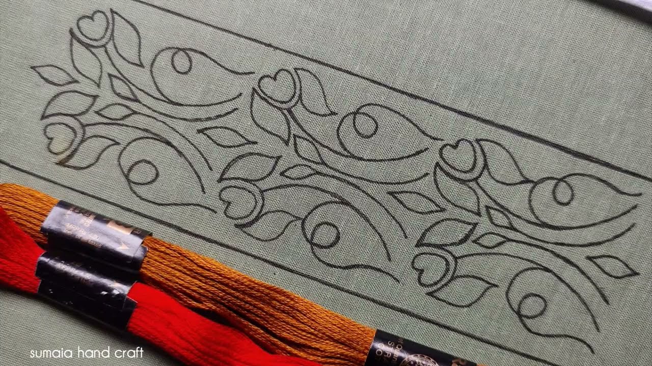 New Style Dress Border Design: Hand Embroidery Basic Flower design,Embroidery Tutorial beginners