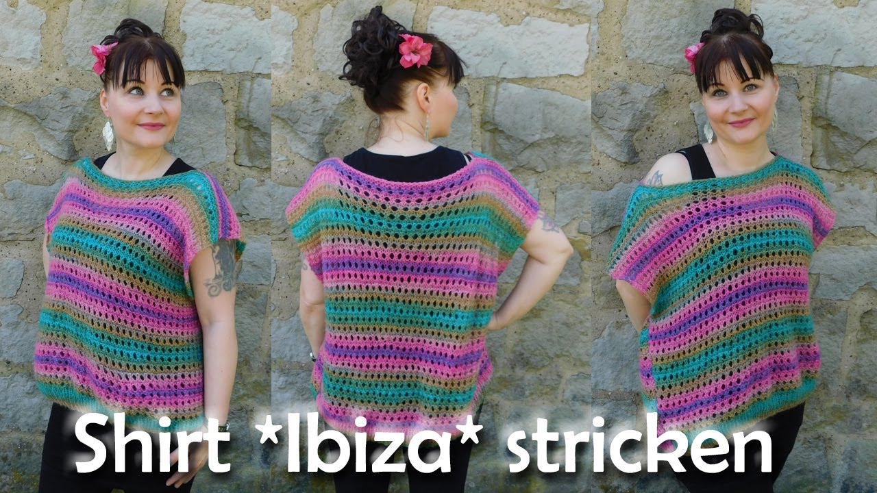 🌞🌈 Shirt *Ibiza* stricken - Oversize Netzshirt Strickanleitung