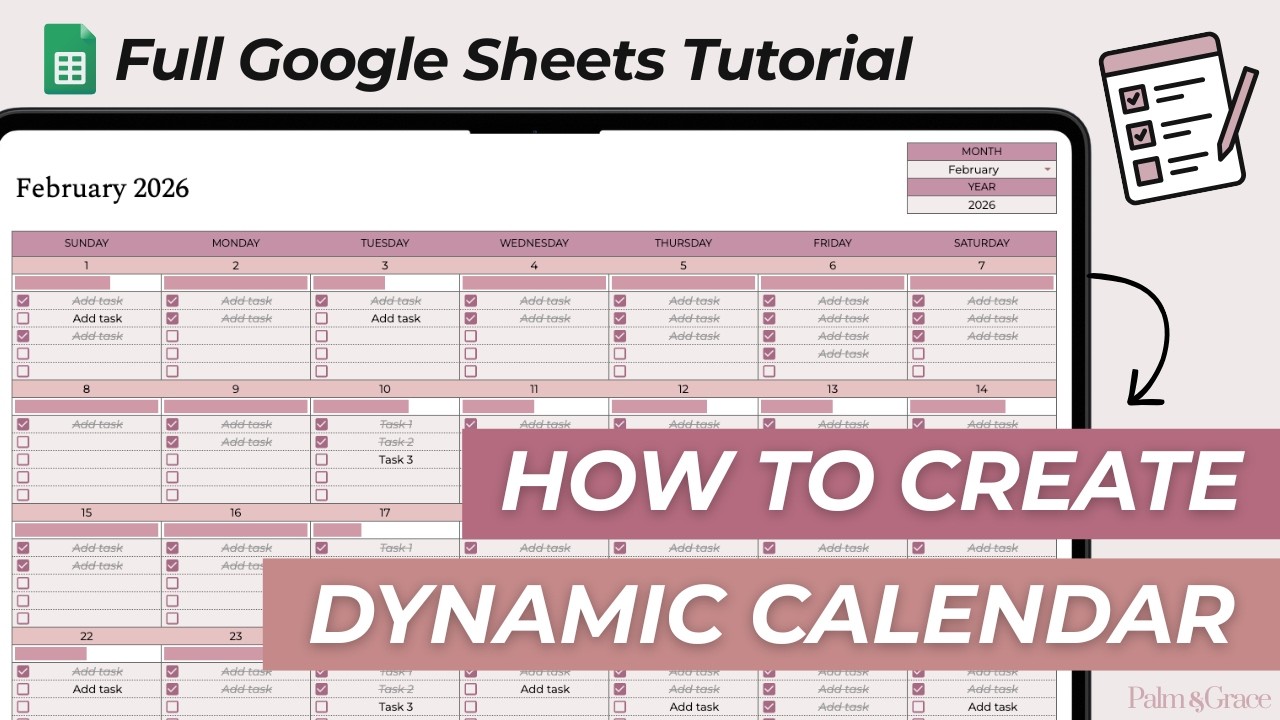 Как создать динамический календарь со списками дел &mdash; полное руководство по Google Sheets.