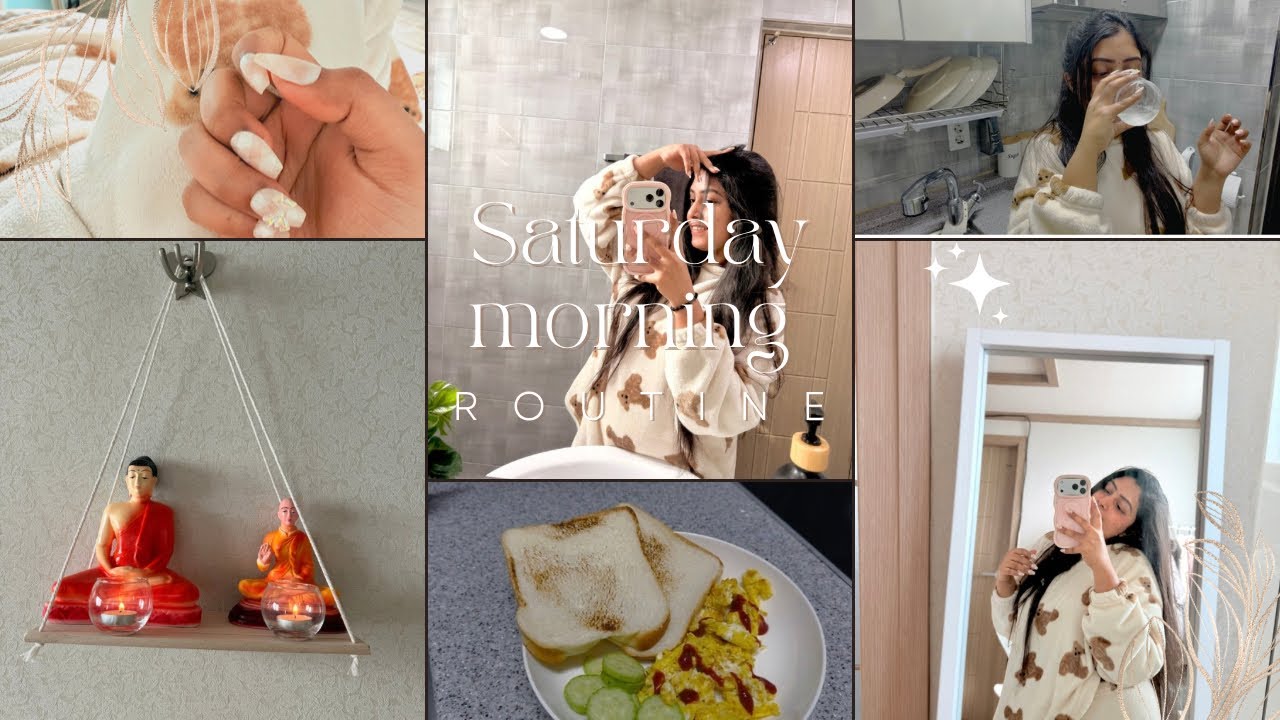 නිවාඩු දවසක උදේ වරුවක් 🌞| morning routine 🚿🧴🧖🏻‍♀️🍳 #srilanka #easthetic #trending #southkorea #fyp 