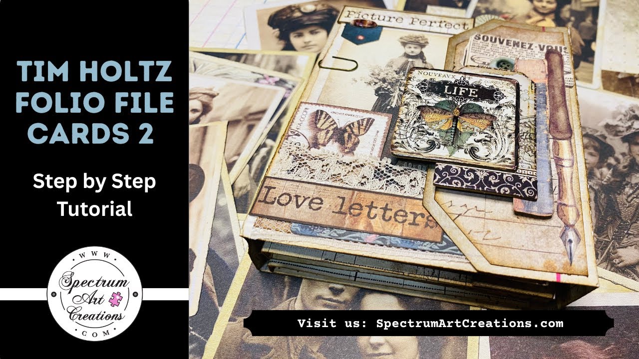 Tim Holtz File Folio Cards 2 Album #SpectrumArtCreations