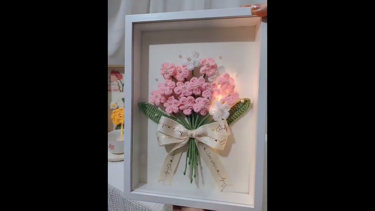 Crochet Flowers Picture Frame