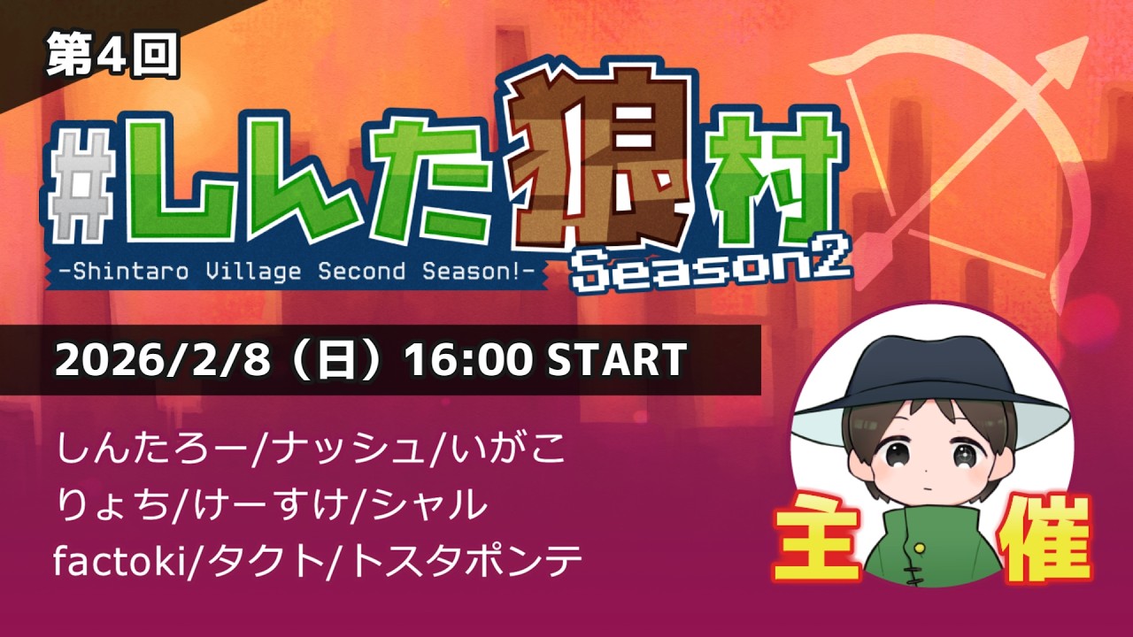【しんたろー視点】第4回しんた狼村【人狼メトロポリス】
