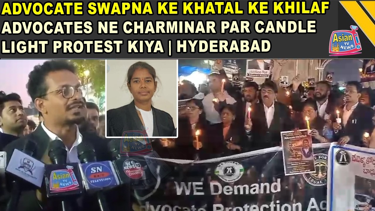 Lawyers Protest at Charminar After Female Advocate Murdered in Public Attack in Telangana