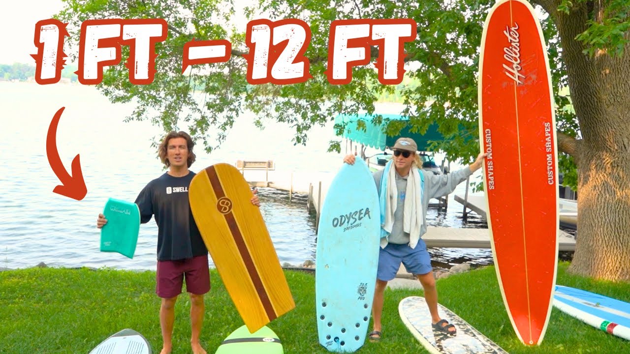 Wakesurfing every size surfboard! (12 inches to 12 feet)