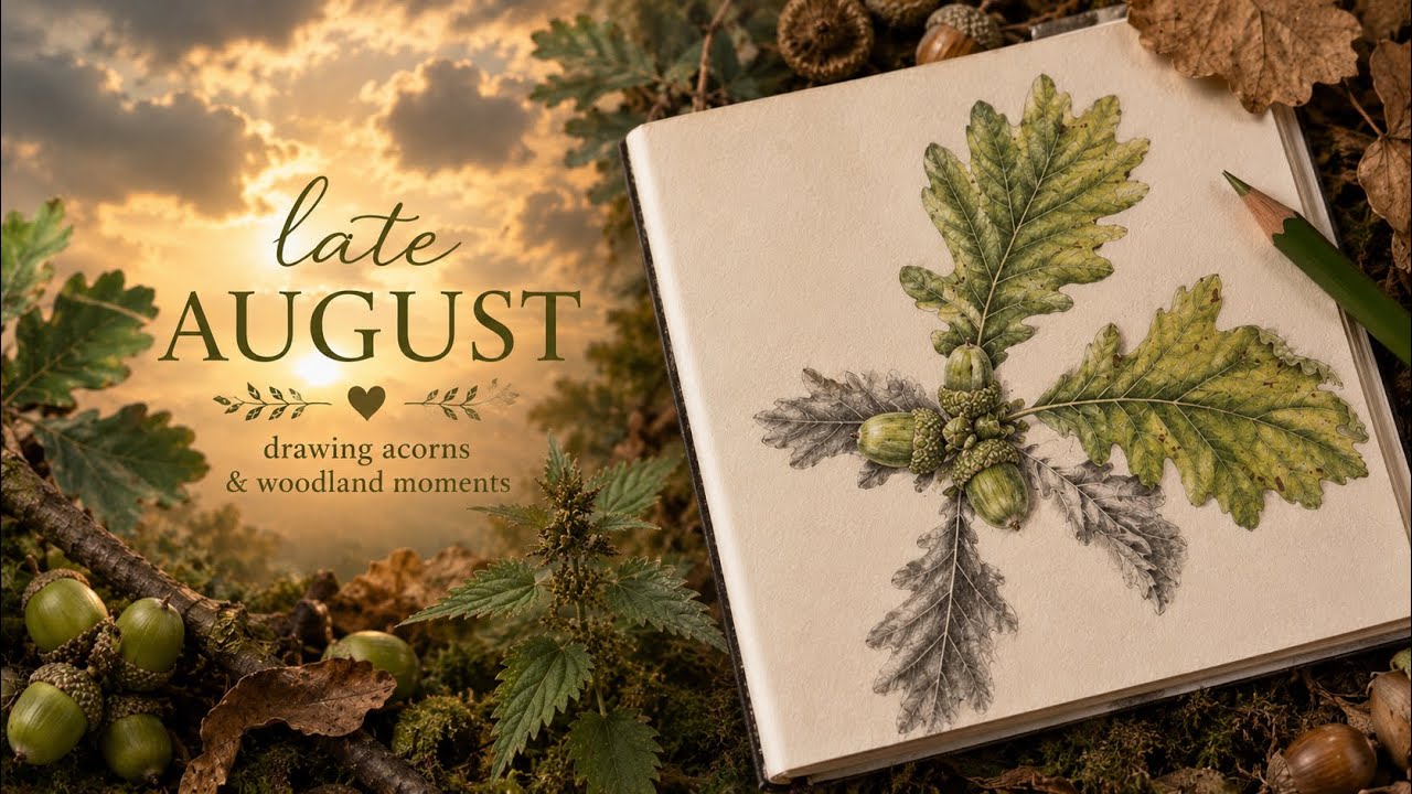Late Summer Woodland Sketchbook 🌿 Drawing Autumn Leaves with Coloured Pencil & Graphite