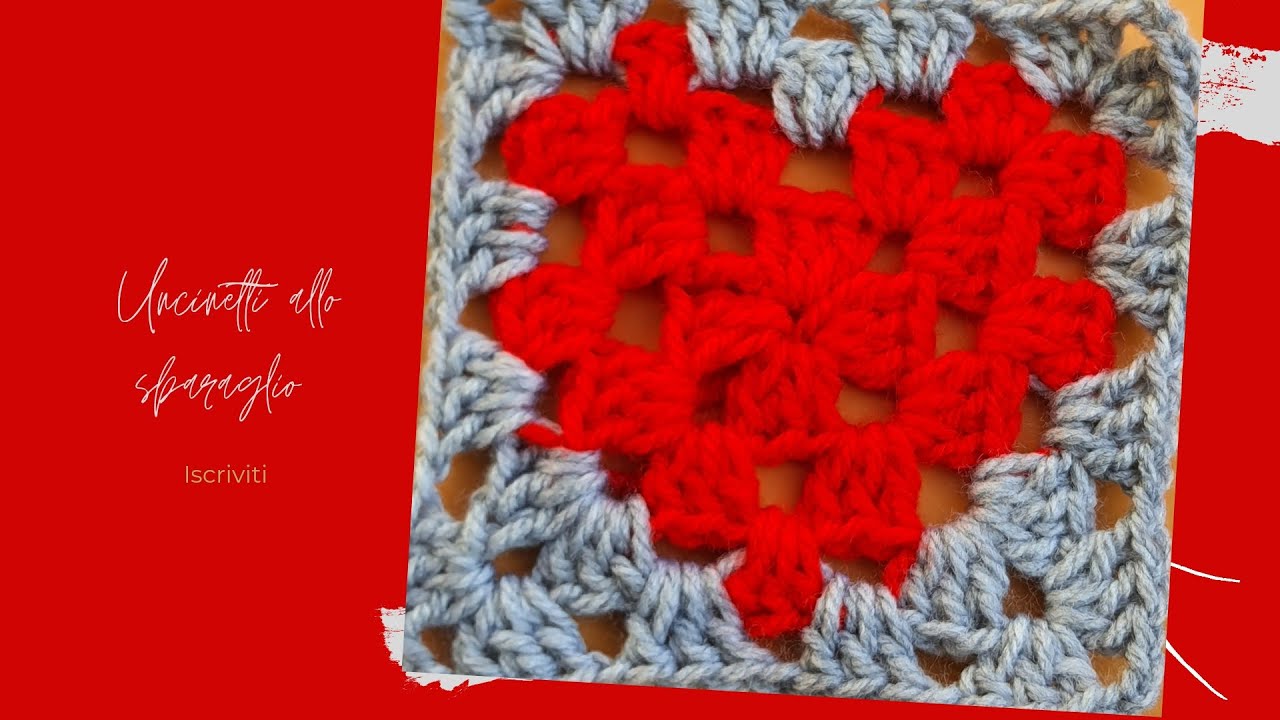 Mattonella Granny con cuore Granny square whit heart