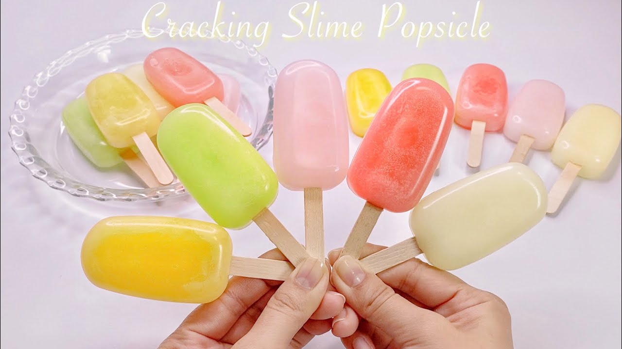 【ASMR】🍓パキパキスライム🍧アイスキャンディー🍊【音フェチ】Cracking Slime Popsicle 크래킹 슬라임 아이스크림