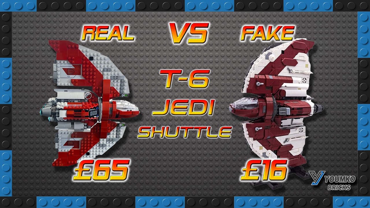 Fake vs Real LEGO Star Wars T-6 Jedi Shuttle from Youmko