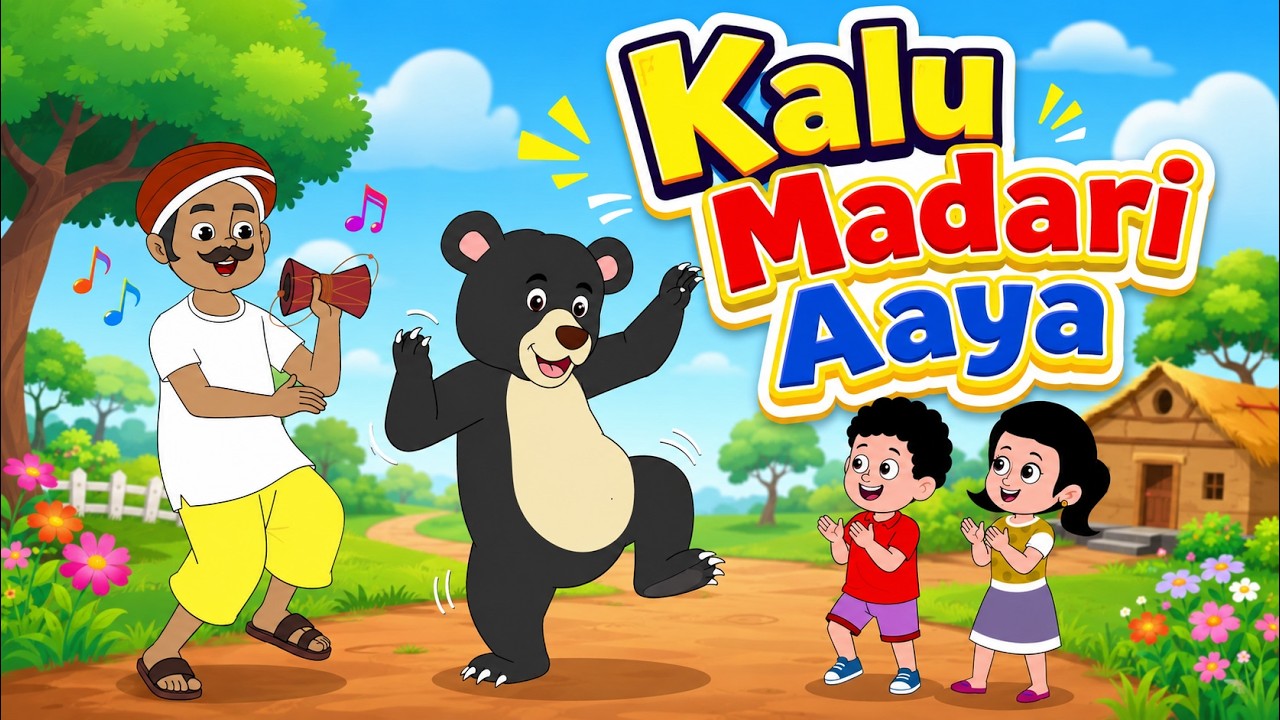 Kaalu Madari Aaya | कालू मदारी आया | Kids Hindi Rhymes | Funny Bear Song For Children #Cartoon
