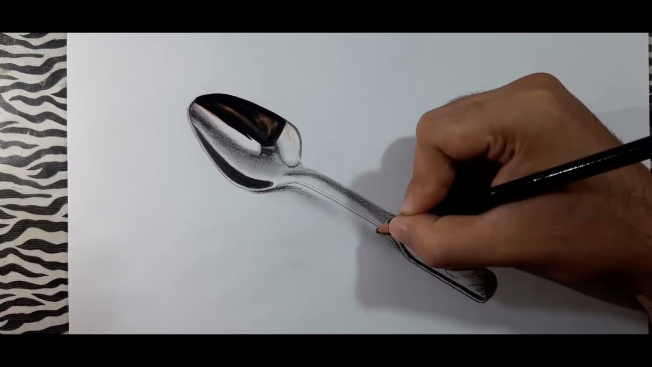 comment dessiner une cuill&egrave;re au CRAYON