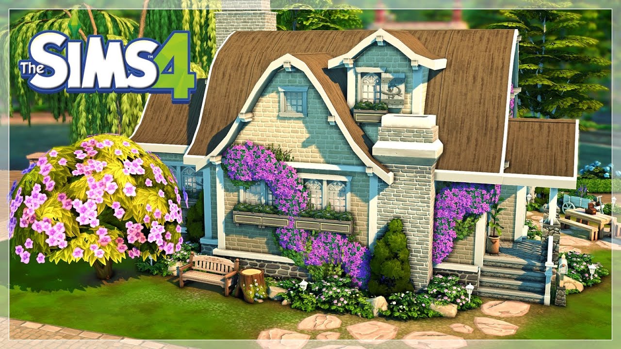 PURPLE COTTAGE 💜 | The Sims 4 Speedbuild | No CC