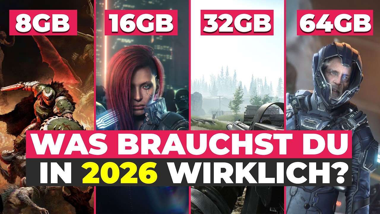 Reichen 16GB RAM 2026 noch? (16 vs 32 vs 64)