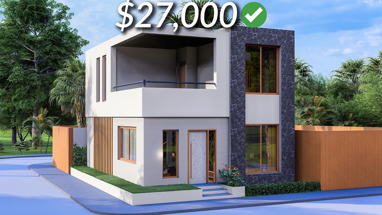 (7x9 Meters) Modern Small House Design | 3 Bedrooms Cabin House Tour