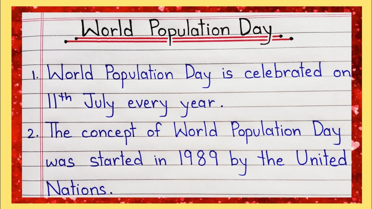 10 Lines on World Population Day || Essay on World Population Day in English || Essay Writing